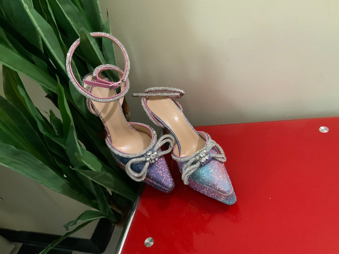 Mach & Mach galaxy double bow tie heels